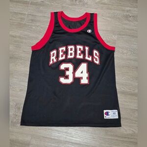 Vintage 90's Champion UNLV Rebels Basketball #34 Jersey Sz 48 XL J R RIDER